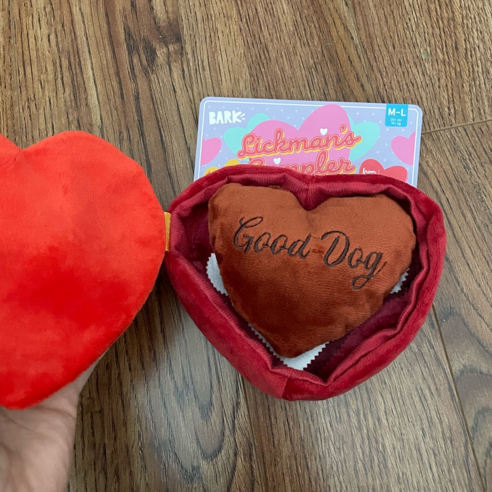 Bark box valentine box of chocolate dog toy